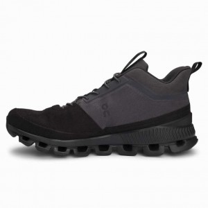 Black On Cloud Hi Men's Sneakers | BLK315720