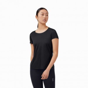 Black On Performance Long Women's T-shirts | NGJ160378