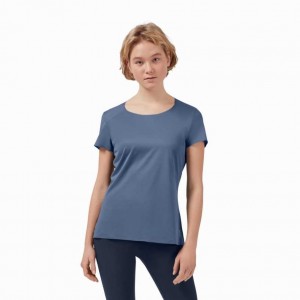 Blue / Black On Performance Long Women's T-shirts | ZRQ985301