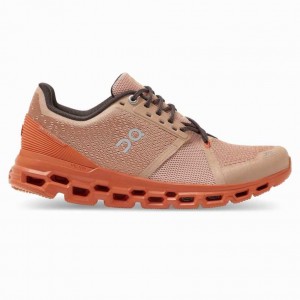 Brown Rose On Cloudstratus Women's Road Running Shoes | ENP079843