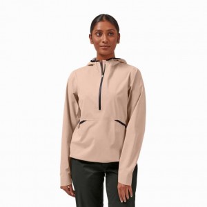 Brown Rose On Waterproof Anorak Women's Jackets | OJM418395