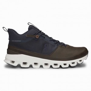 Brown / Blue On Cloud Hi Men's Sneakers | ERY956417