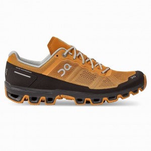 Brown / Yellow On Cloudventure Men's Trail Running Shoes | NZM512074