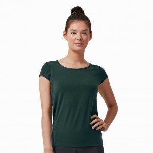 Dark Green On Active Breathe Women's T-shirts | QML187693