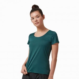 Green / Black On Performance Long Women's T-shirts | XGK387429