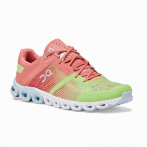 Green / Rose On Cloudflow Women's Road Running Shoes | ARF641539