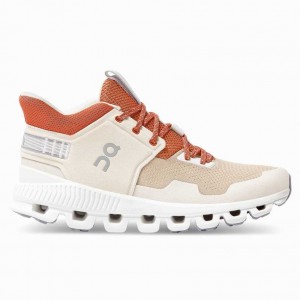 Khaki On Cloud Hi Edge Women's Sneakers | BWY157036