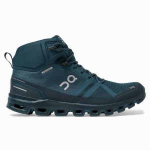 Navy On Cloudrock Waterproof Men's Hiking Boots | QOR059278