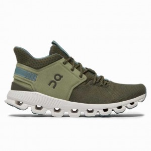 Olive On Cloud Hi Edge Men's Sneakers | RJV459027