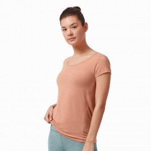 Orange On Active Breathe Women's T-shirts | HLN637851