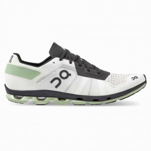 White / Black On Cloudflash Men's Road Running Shoes | QEW173968