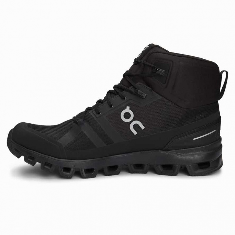 Black On Cloudrock Waterproof Men's Hiking Boots | CWY421038