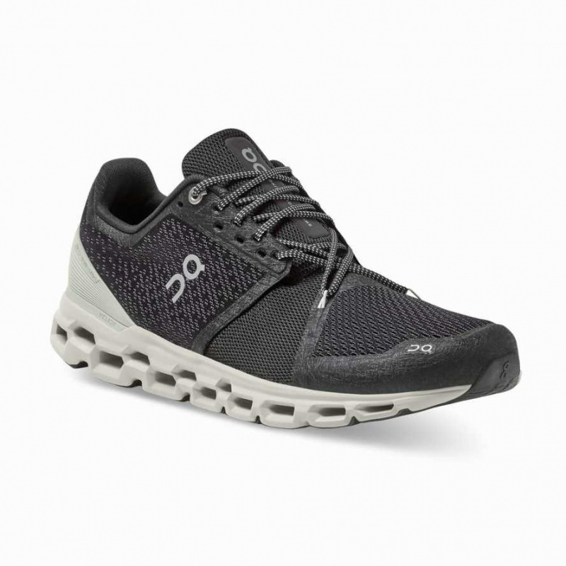 Black On Cloudstratus Men's Road Running Shoes | OVM726438