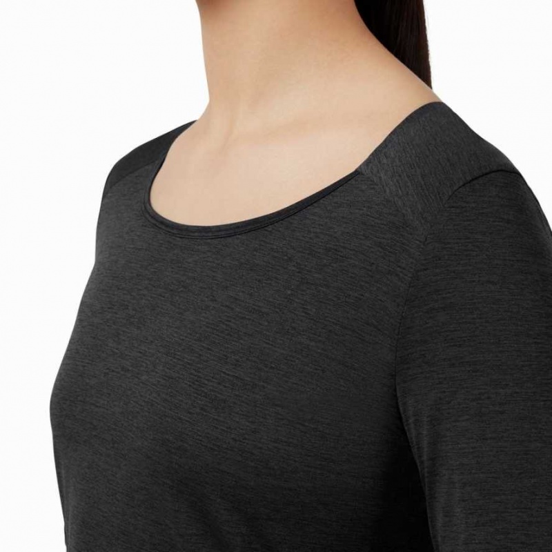 Black On Performance Long Women's T-shirts | AMB598743