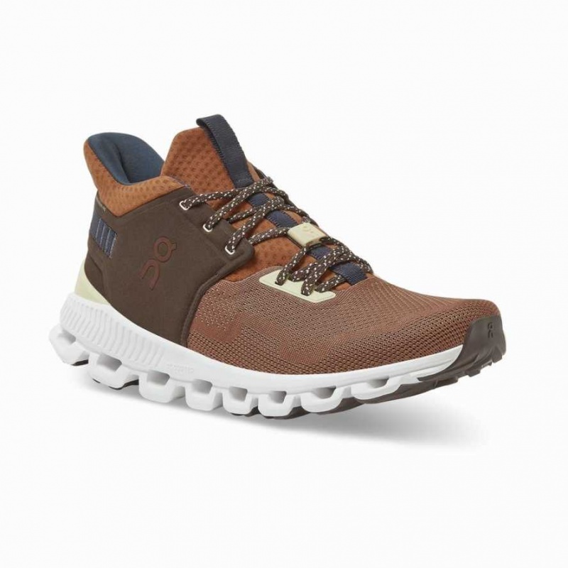 Brown On Cloud Hi Edge Men's Sneakers | TNJ812709