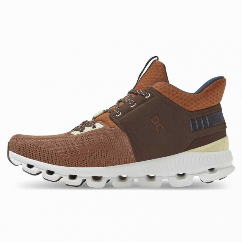 Brown On Cloud Hi Edge Men's Sneakers | TNJ812709