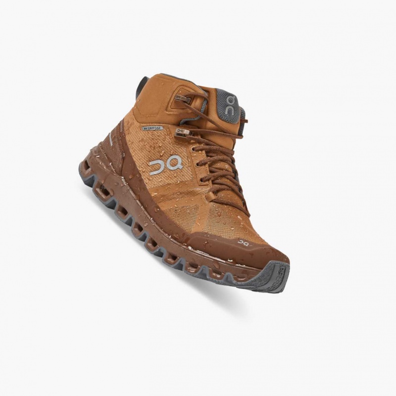 Brown On Cloudrock Waterproof Women's Hiking Boots | GLI412608