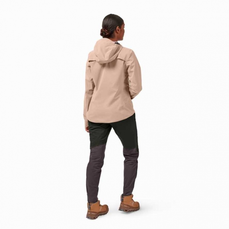 Brown Rose On Waterproof Anorak Women's Jackets | OJM418395