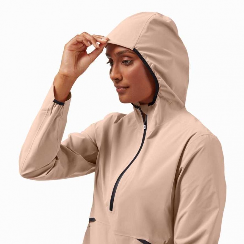 Brown Rose On Waterproof Anorak Women's Jackets | OJM418395