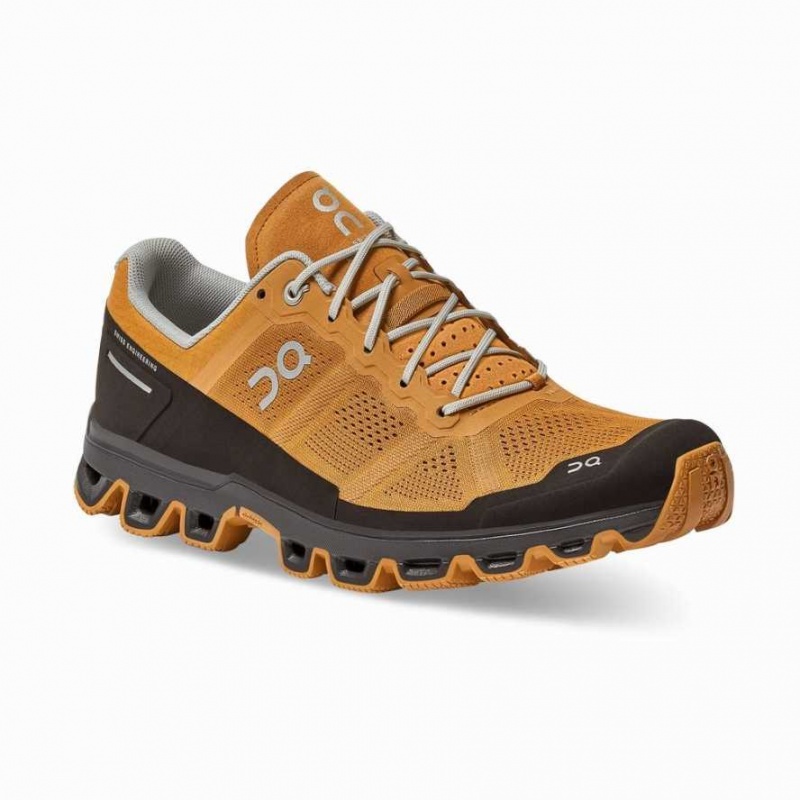 Brown / Yellow On Cloudventure Men's Trail Running Shoes | NZM512074