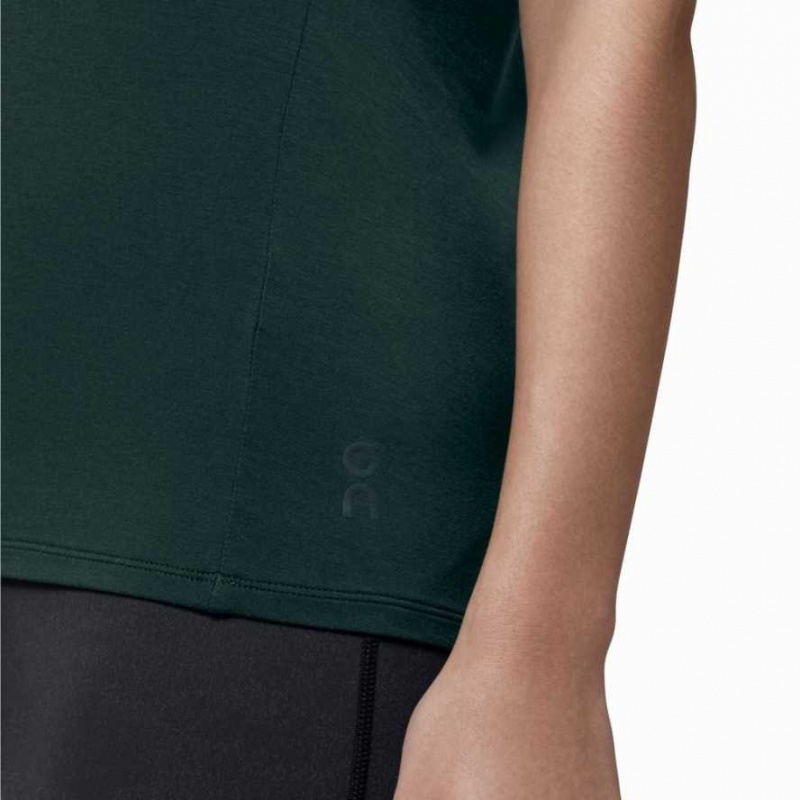 Dark Green On Active Breathe Women's T-shirts | QML187693