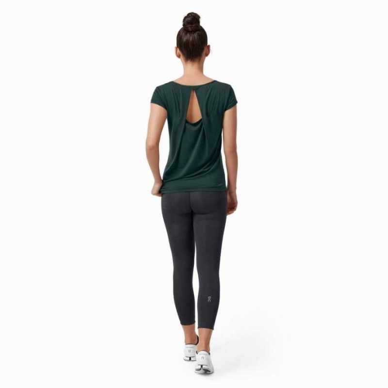 Dark Green On Active Breathe Women's T-shirts | QML187693