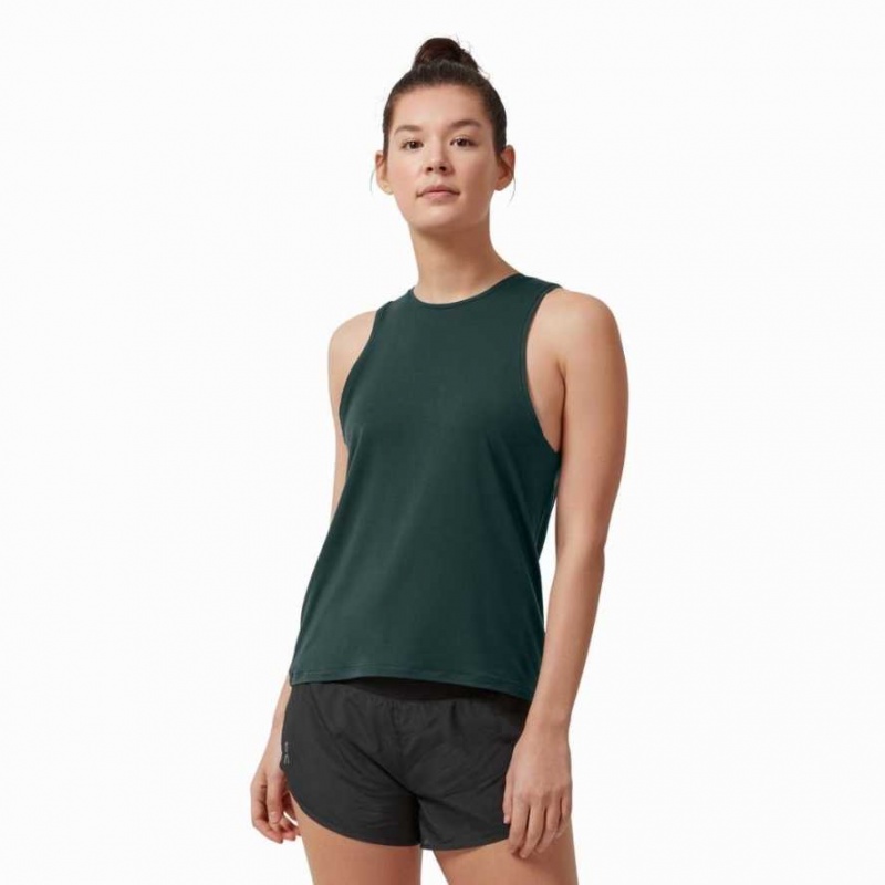 Dark Green On Active Women\'s Tank Top | FUJ206573