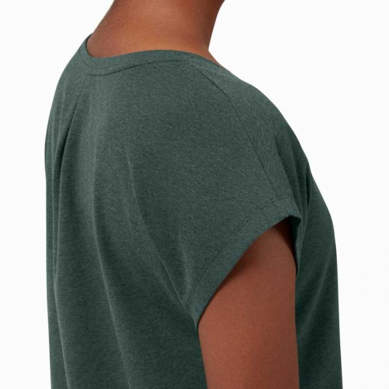 Dark Green On Women's T-shirts | MOW924035