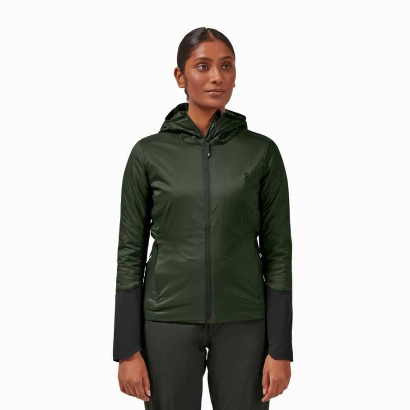 Dark Green / Black On Insulator Women\'s Jackets | GOW165723