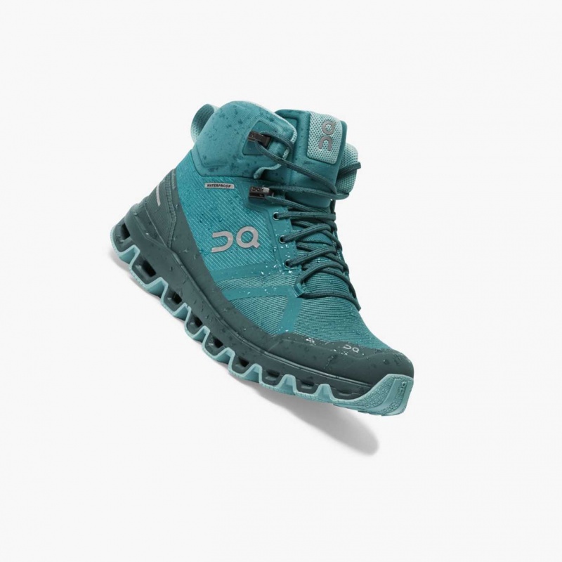 Green On Cloudrock Waterproof Women's Hiking Boots | FPW819723