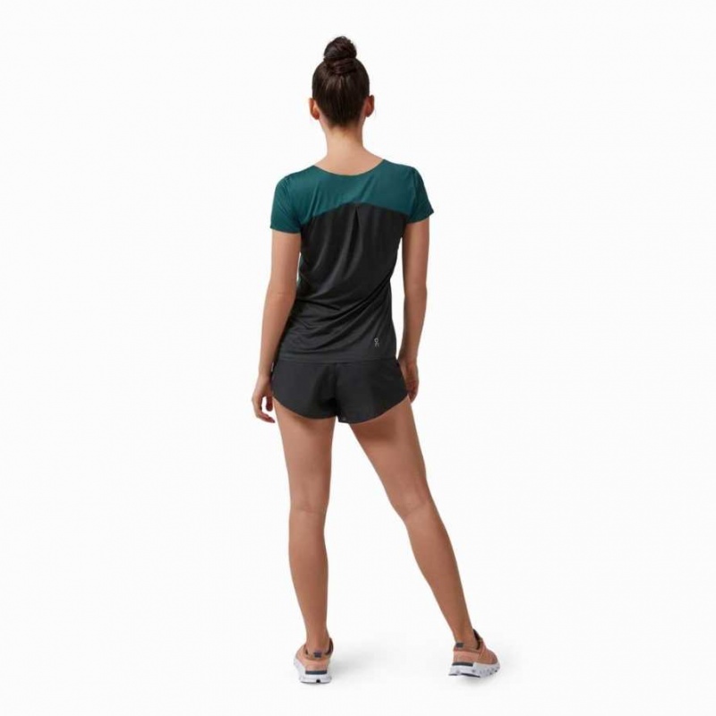 Green / Black On Performance Long Women's T-shirts | XGK387429