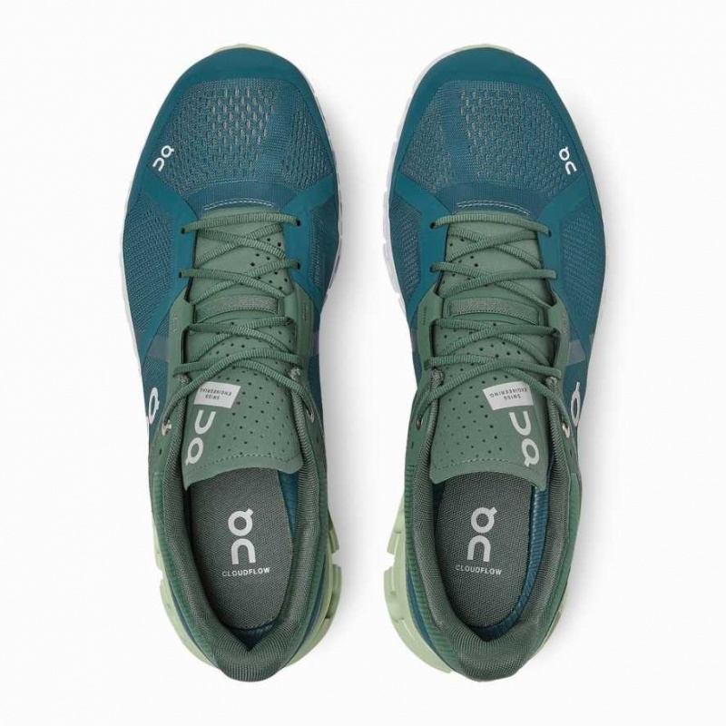 Green / Blue On Cloudflow Men's Road Running Shoes | RWX562041