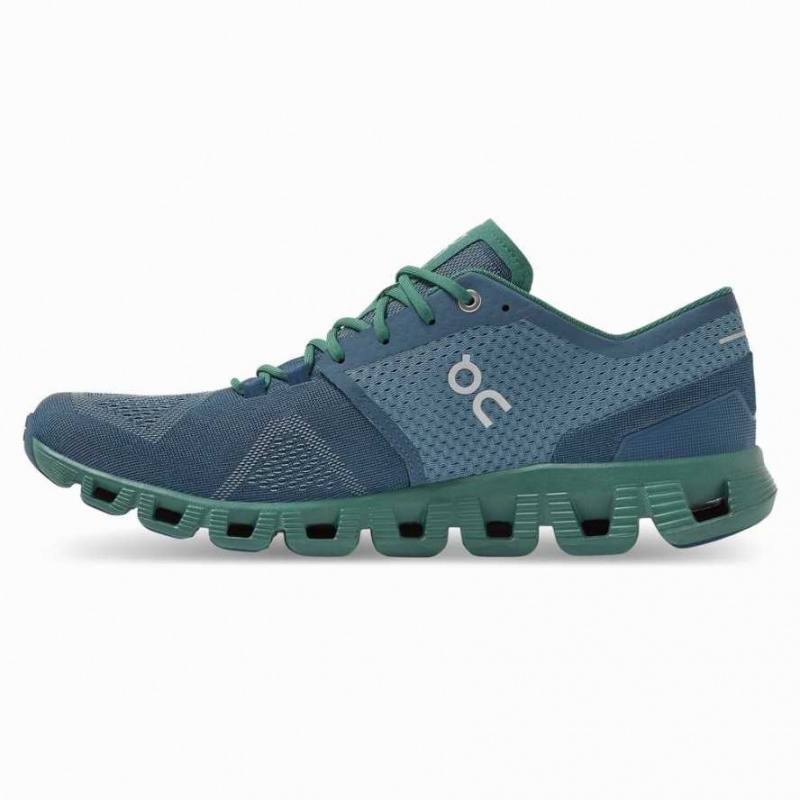 Green / Dark Blue On Cloud X Men's Training Shoes | QVY872140