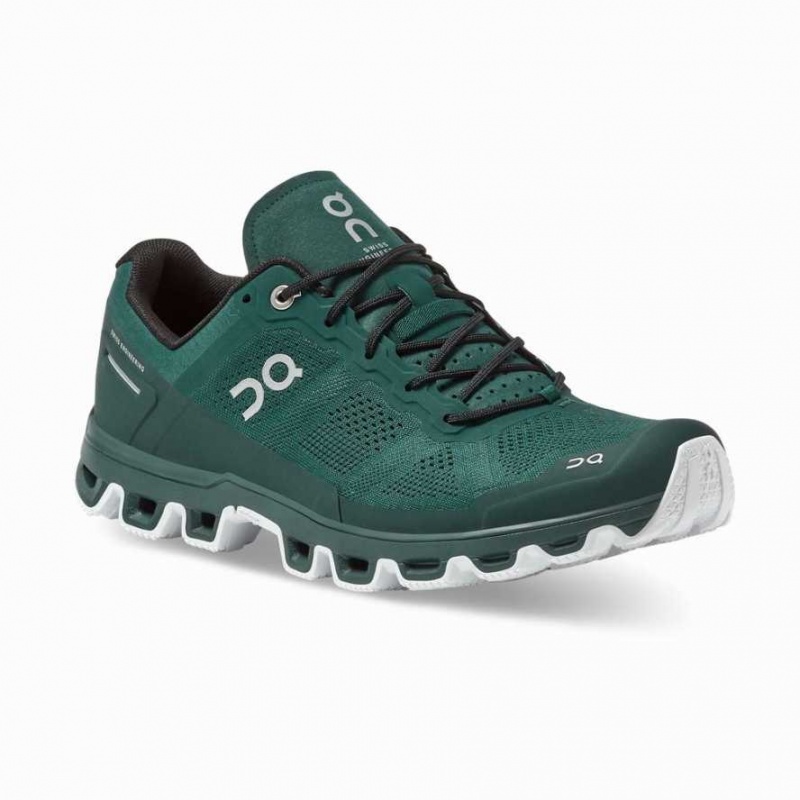 Green / White On Cloudventure Men's Trail Running Shoes | UBY834517