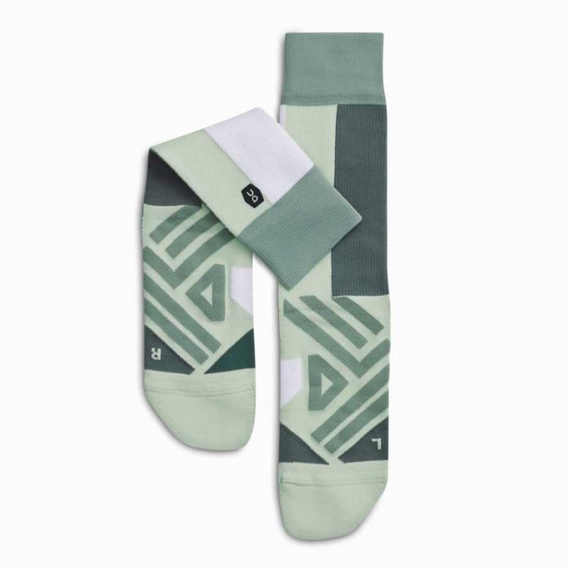 Green / White On High Socks | RNV358421