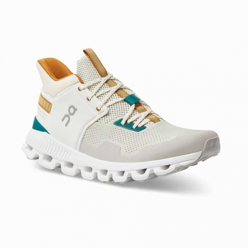 Khaki / White On Cloud Hi Edge Men's Sneakers | NWQ198724