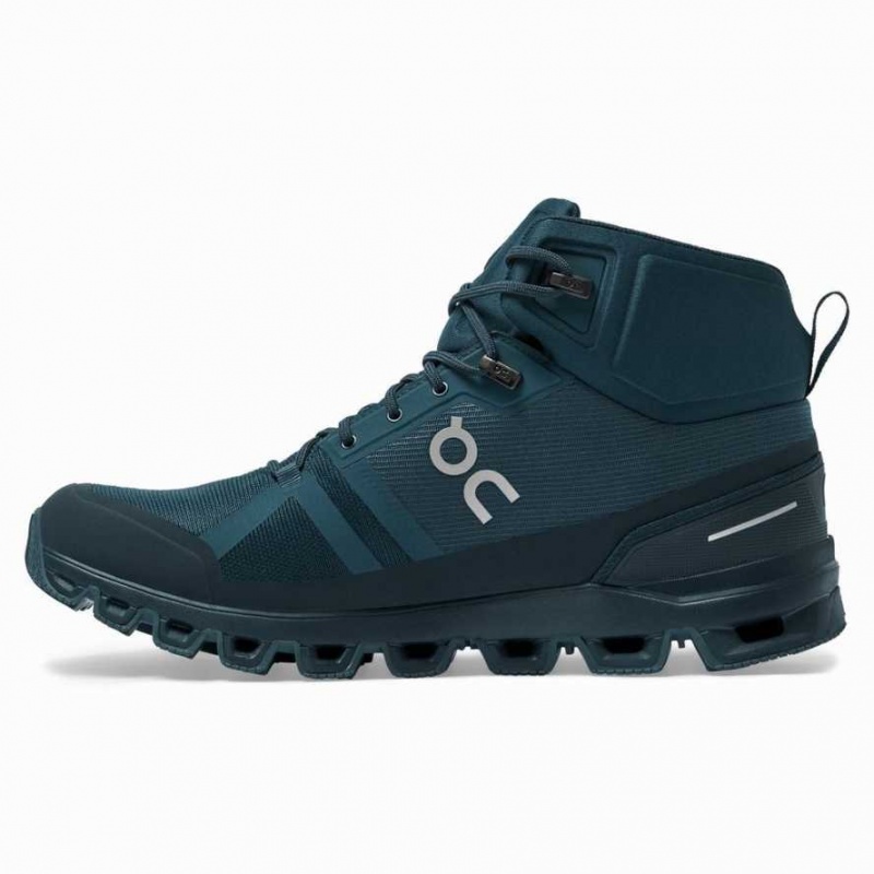 Navy On Cloudrock Waterproof Men's Hiking Boots | QOR059278