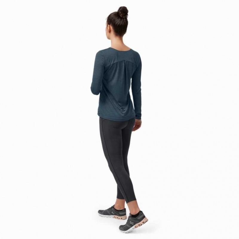 Navy On Performance Long Women's T-shirts | VYU064859