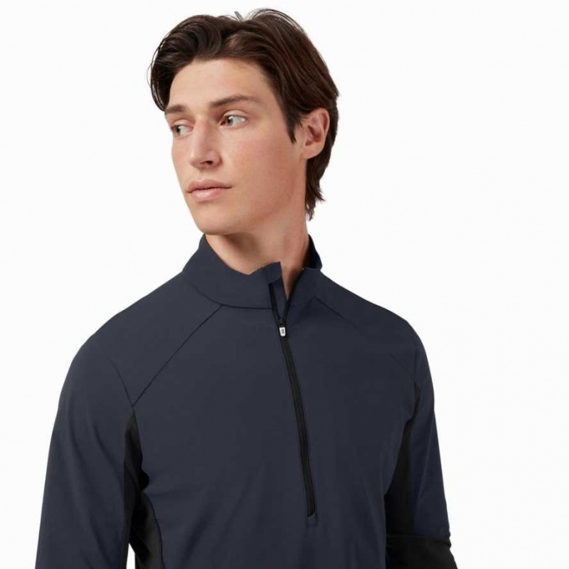 Navy / Black On Trail Breaker Men's Shirts | MDQ642739