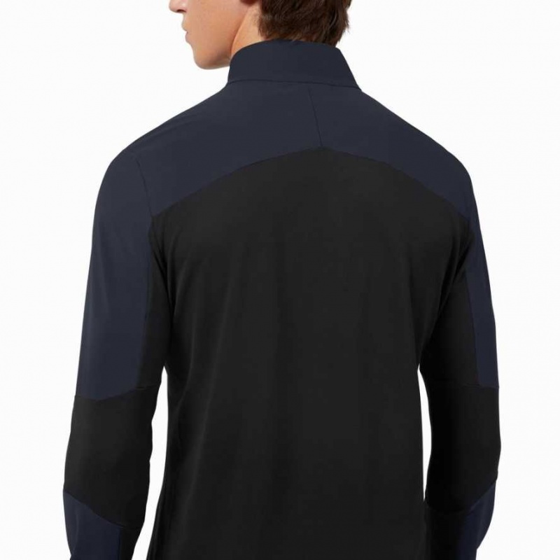 Navy / Black On Trail Breaker Men's Shirts | MDQ642739