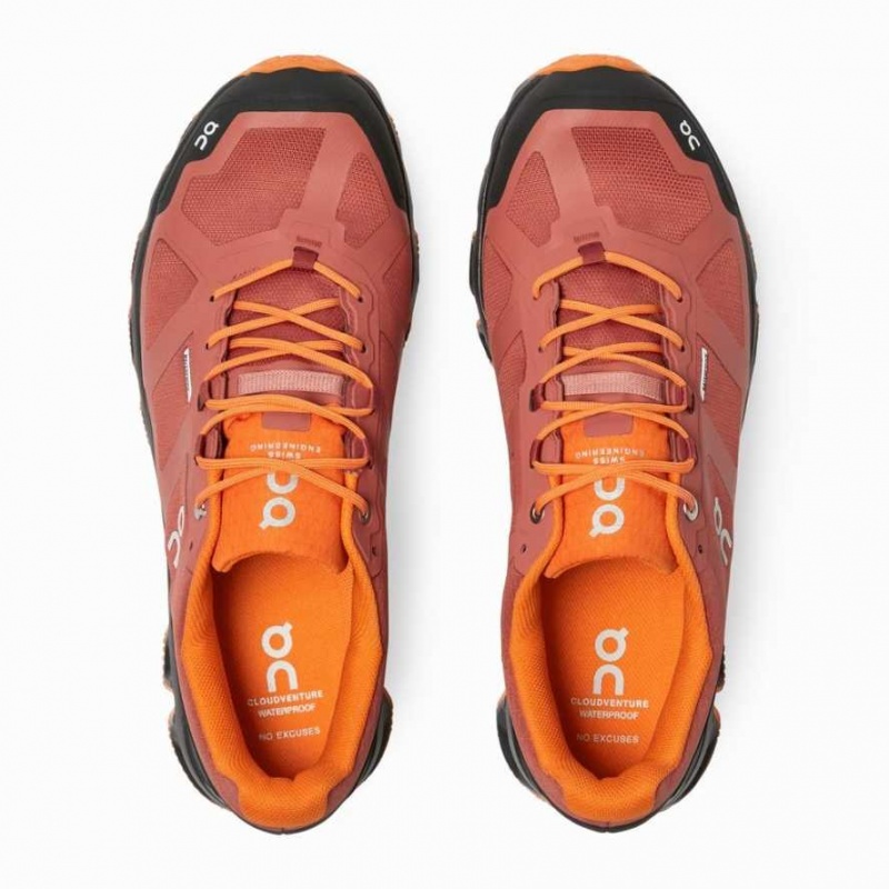 Red / Orange On Cloudventure Waterproof Men's Trail Running Shoes | LUJ547963