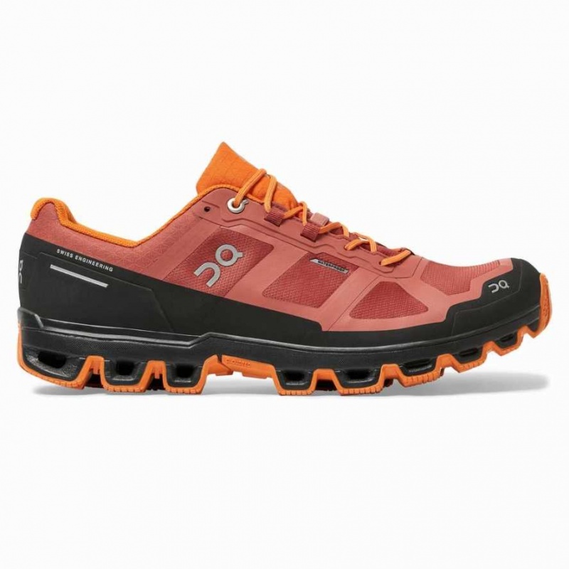 Red / Orange On Cloudventure Waterproof Men\'s Trail Running Shoes | LUJ547963