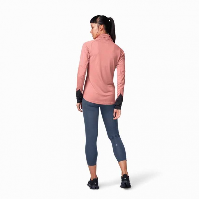 Rose / Khaki On Weather Women's Running Shirts | BIJ196572