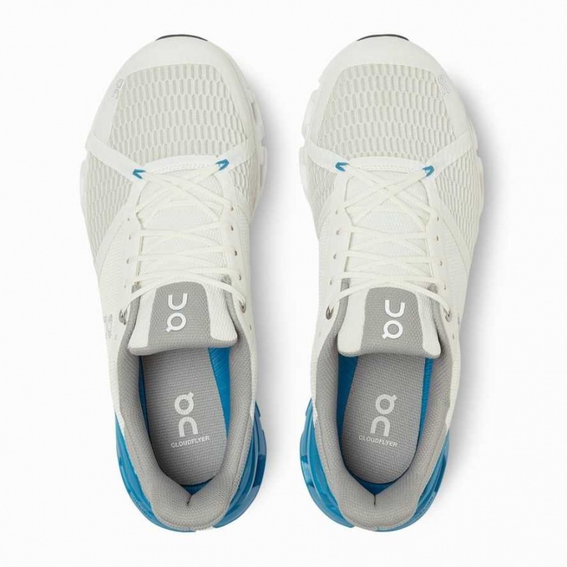 White / Blue On Cloudflyer Men's Road Running Shoes | RSB913640